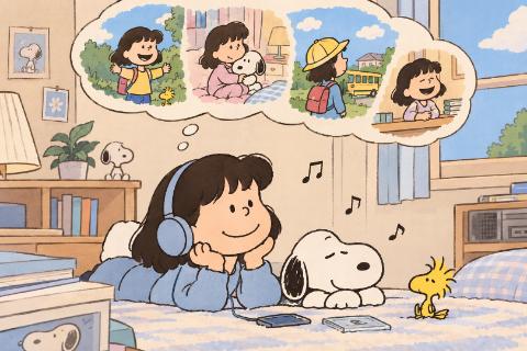 <p>This song reminds me ____ my childhood.</p>