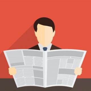 My father is ________a newspaper now.&nbsp;