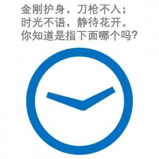 金刚护身、刀枪不入；时光不语，静待花开。你知道是指下面哪个吗？