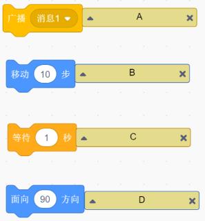 <p>如果要控制多个角色一起朝舞台右侧移动，哪个积木是不需要的？</p>