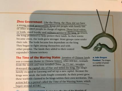 <p>How did the Zhou style of government lead to the time of the warring states? 周朝的领导风格如何影响到后来被推翻，进入战国时代? (多项选择题）</p>