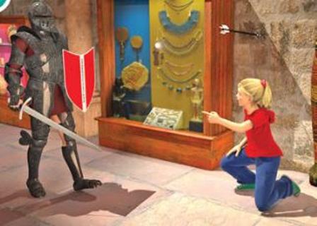 <p>When the (1) come into the museum, I'm (2) to scare them.</p>