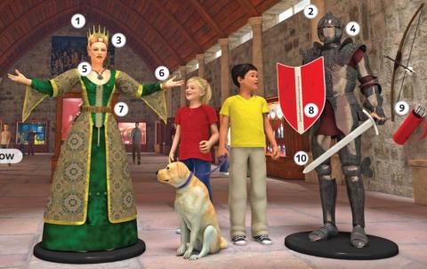 <p>What is the knight holding?</p>