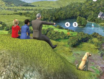 <p>Who isn't sitting on the hill?</p>