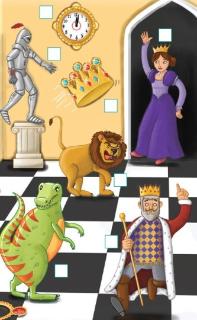 <p>What do you see in between the queen and the knight?</p>