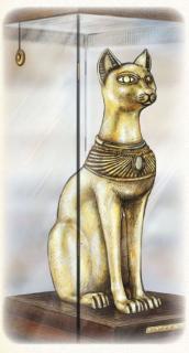 <p>The egyptian cat is inside a ________ .</p>