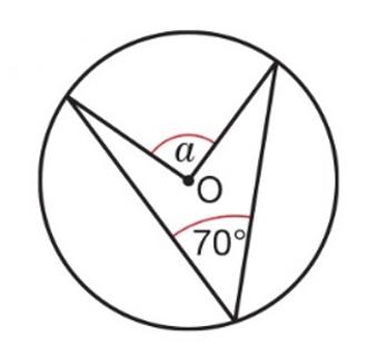 <p>Find the size of angle a.</p>