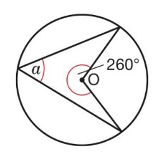<p>Find the size of angle a.</p>
