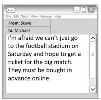 <p>Steve is telling Michael that</p>