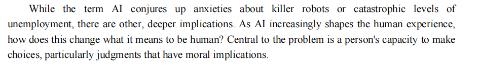 <p>What do we learn about the deeper implications of AI?</p>