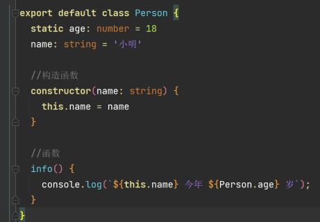 <p>如图为Person类定义，若执行<strong>let person1 = new Person('小张');person1.info();</strong>控制台log中会打印什么结果？</p>