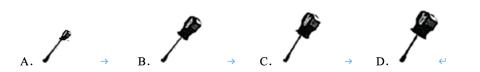 <p>用下列同样长度的螺丝刀拧同一型号螺丝，最省力的是</p>