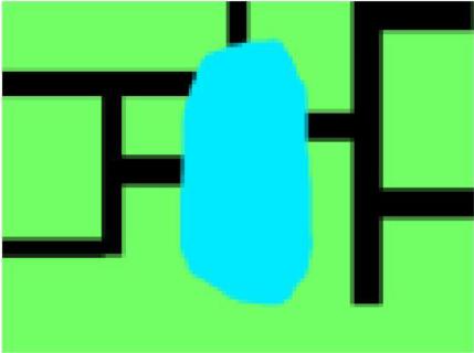 <p>小猫给公园设计了如下的平面图，它想把黑色的路变成棕色，请问需要点击几次油漆桶按钮？</p>