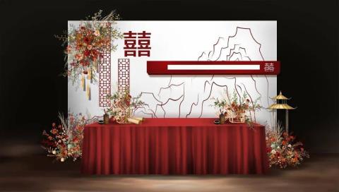 <p>以下哪些属于婚礼迎宾区的布置？</p>