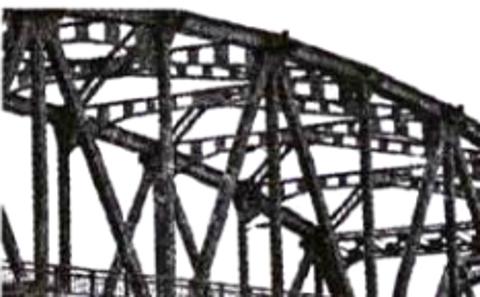 <p>下图为某桥梁的一部分，该结构属于（　　）</p>