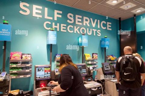 <p>What is displayed at the checkouts?</p>