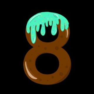 <p>bā-num. eight</p>