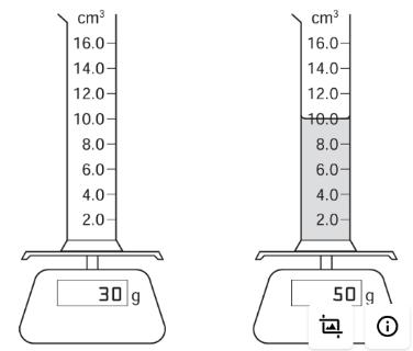 <p>What is the density of the liquid? (unit:g/cm<sup>3</sup>)</p>