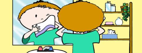 <p>I <i>wash</i> my face with soap. Which word means the same as <i>wash</i>?</p>