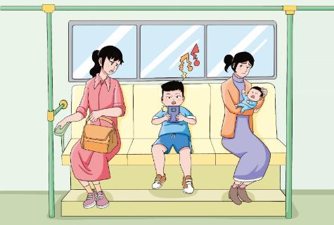 <p> 在地铁里，大声视频聊天，该在线交流的做法是否恰当？</p>