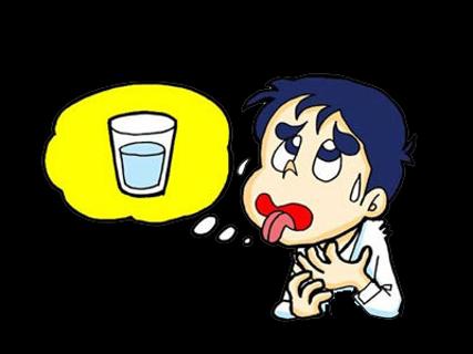 <p>他很（kě -thirsty）。</p>