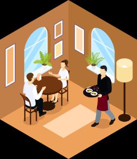 <p>这家饭店，（kèrén - guest）不少。</p>