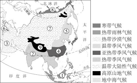 <p><strong>气候是影响人们生产生活的重要因素。读某大洲气候类型图&#xff0c;完成下面小题。</strong>     据图可知&#xff0c;该大洲分布最广的气候类型是&#xff08;   <strong> </strong>   &#xff09;</p>