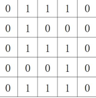 <p>“1”表示黑，“0”表示白，则图中的编码对应的解码结果是</p>