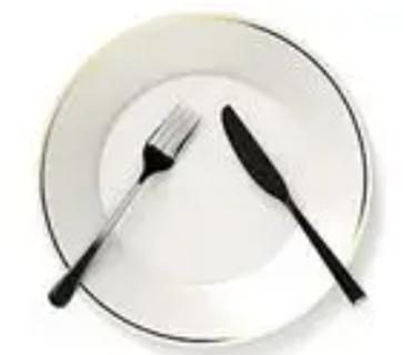 <p>客人将餐具摆放如图所示是什么寓意？</p>