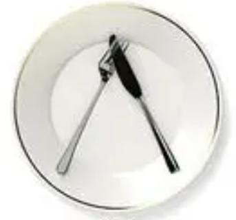 <p>客人将餐具摆放如图所示是什么寓意？</p>