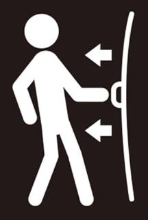 <p>看到该图标出现在门上,你应该如何打开此门?</p>