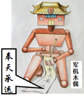<p>下图是某同学创作的漫画《军机木偶》。由此可见军机处（    ）<span data-tex=""> </span></p>