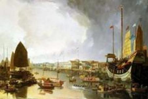 <p>下侧为 “广州十三行 ” 旧照，通过历史照片我们可以研究的是：</p>