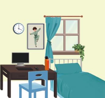 <p>用there be 句型描述图中物品（要描述出具体位置）</p>