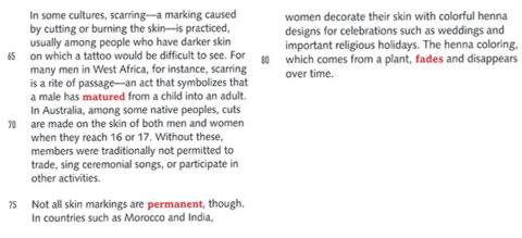 <p>What is NOT true about henna designs?</p>