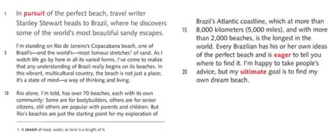 <p>What is the reading mainly about? </p>