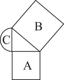 <p><strong>如图，三角形是直角三角形，四边形是正方形，已知正方形A的面积是64，正方形B的面积是100，则半圆C的面积是 （   ）</strong></p>