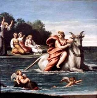 <p>Who is the girl on the white bull?</p>