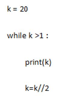 <p>k为整型，下述while循环执行的次数为？<span data-tex=""> </span></p>