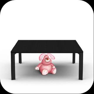 <p>____ the table</p>