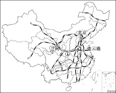 <p>1．铁路线①是我国重要的东西铁路干线，其名称是（     ） </p>