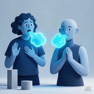 <p>What is the blue coming out of their mouths? </p>