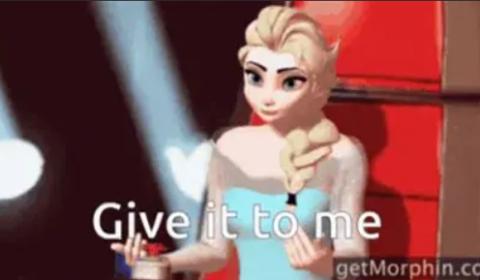 <p>What is the meaning of the please-give-it gesture?</p>