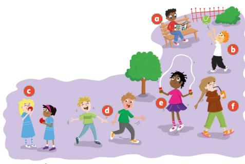 <p>He's the boy who is throwing the ball. </p>