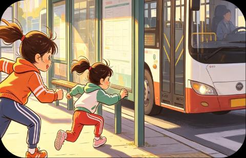 <p>“我们刚走出公园大门，公交车来了。”用“就”改写。</p>