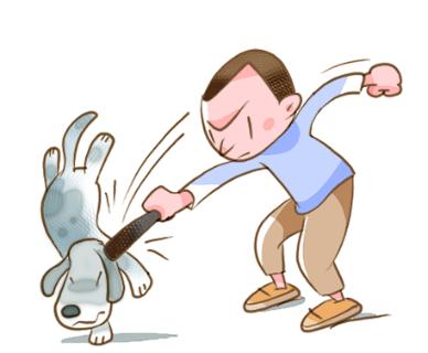 <p>The man is so _____ to the dog.</p>
