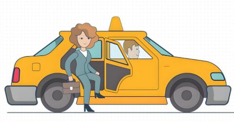 <p>She took the taxi for 45 minutes.</p>