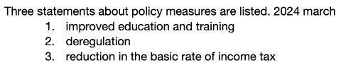 <p>What are the supply-side policy measures that would enable the government to make the income distribution more equal?<span data-tex=""> </span></p>