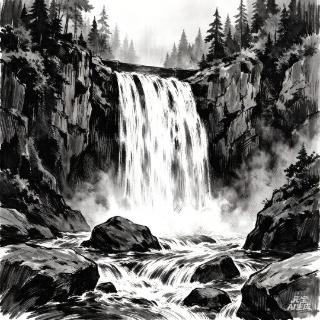 <p>This is the drawing of a waterfall because....</p>