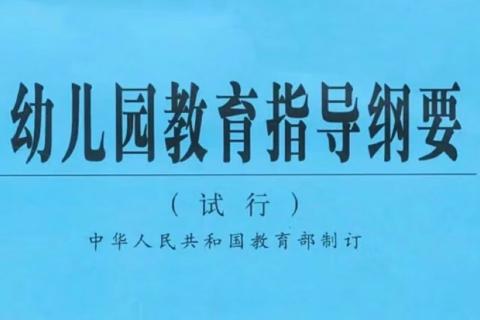 《幼儿园教育指导纲要试行》